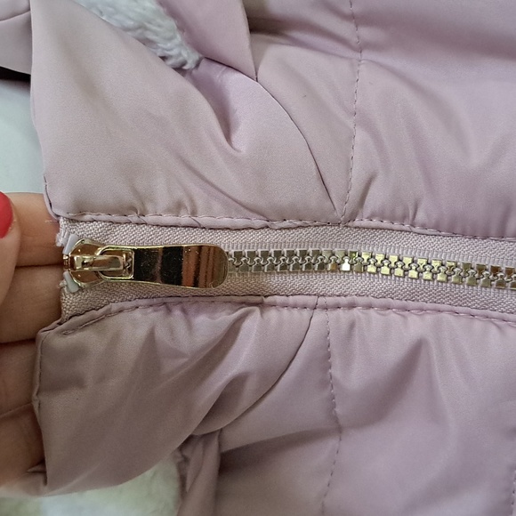 Cavalini Purplish Pink Sleeveless Hooded Fuzzy Lined Jacket. Size Small NWOT - Picture 5 of 12